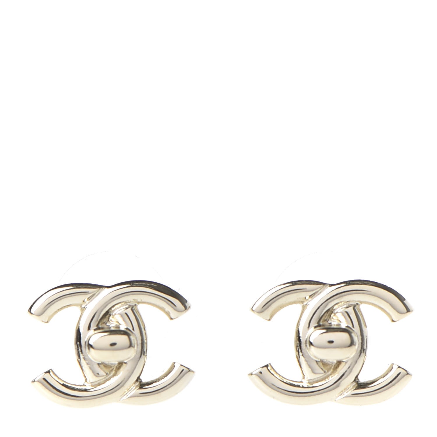 Chanel Metal CC Turnlock Earrings Gold 1 of 5