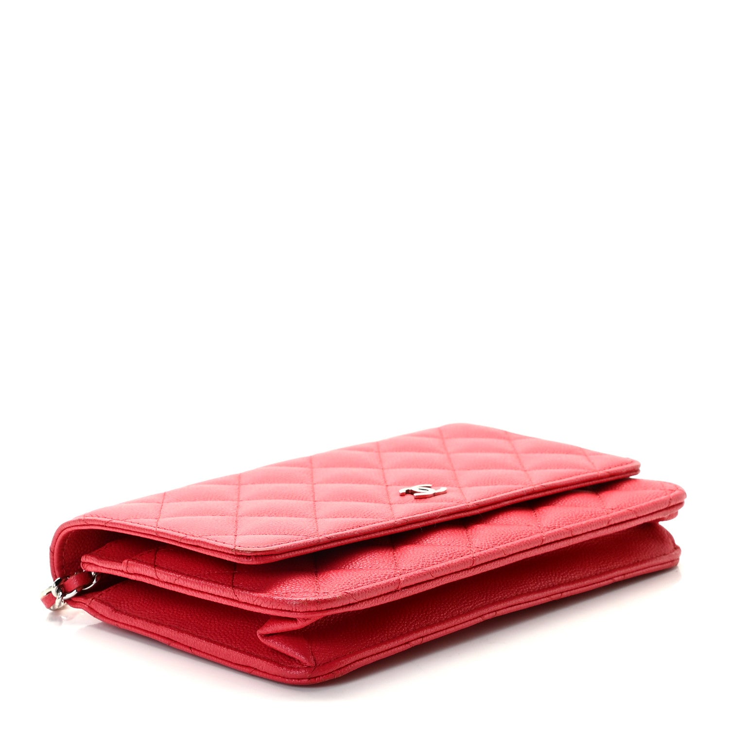 Chanel Caviar Quilted Wallet On Chain WOC Red 3 of 6