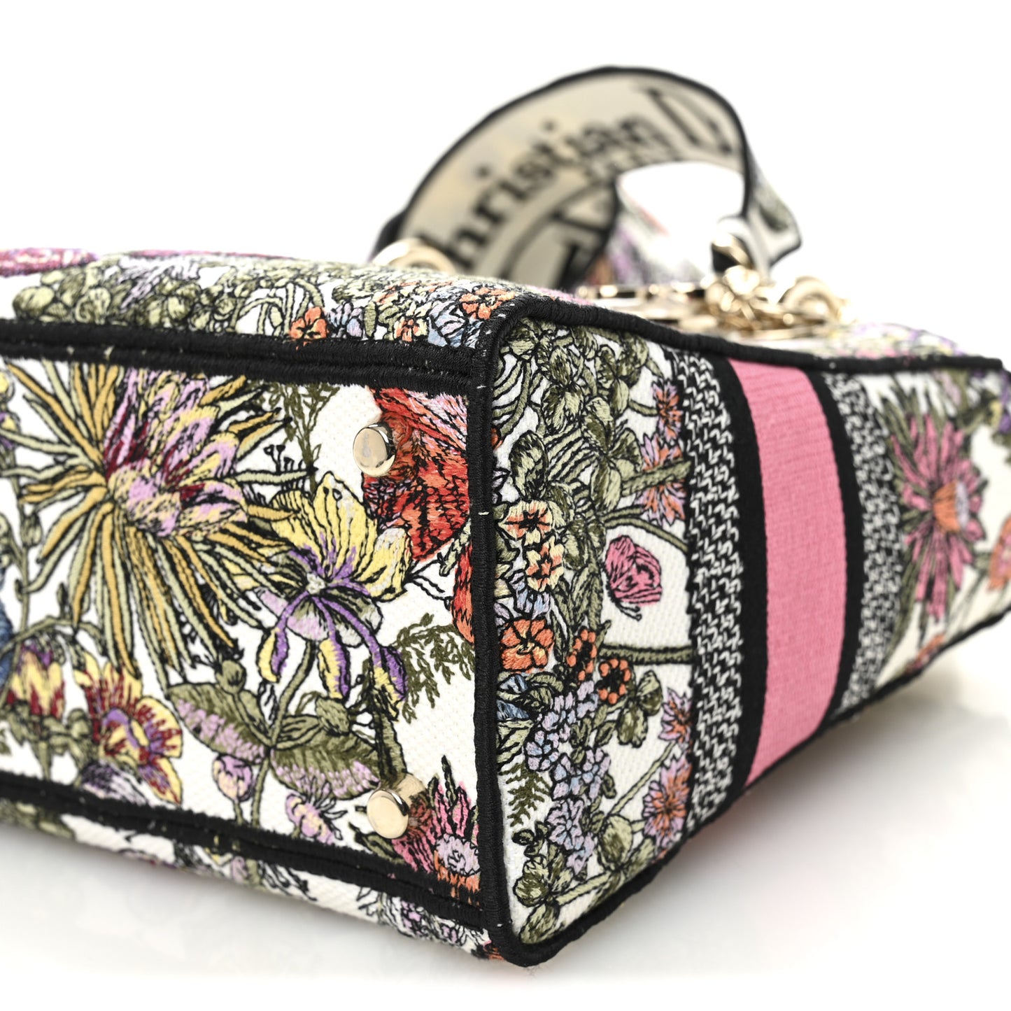 Canvas Embroidered Butterfly Floral Print Medium Lady D-Lite  Multicolor