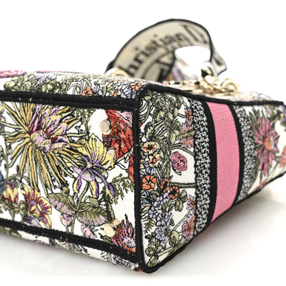 Christian Dior Canvas Embroidered Butterfly Floral Print Medium Lady D-Lite  Multicolor 10 of 11