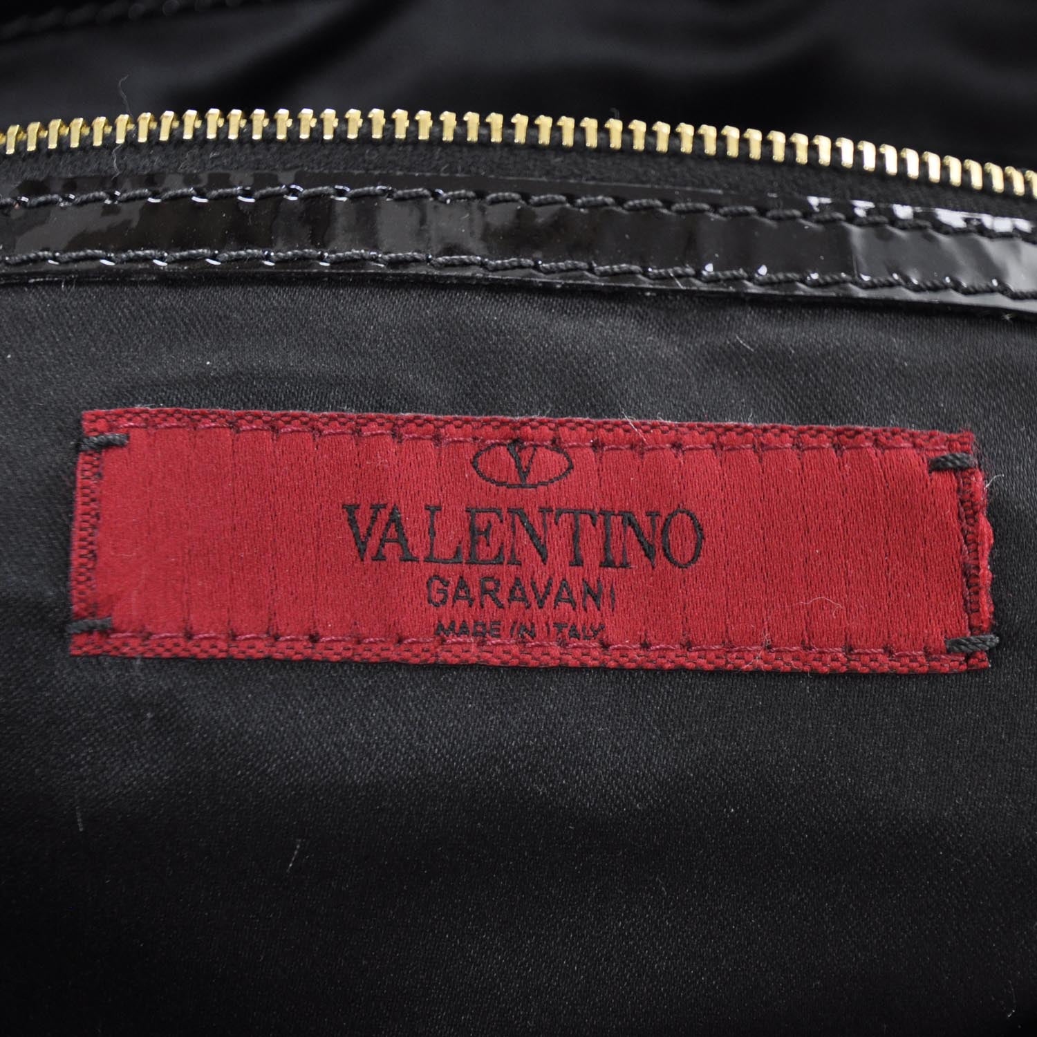 Valentino Garavani Silk Rosier Tote Ivory Black 7 of 8