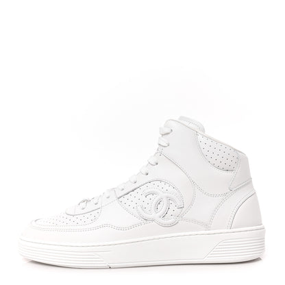 Chanel Calfskin CC High Top Sneaker 40 White 1 of 6
