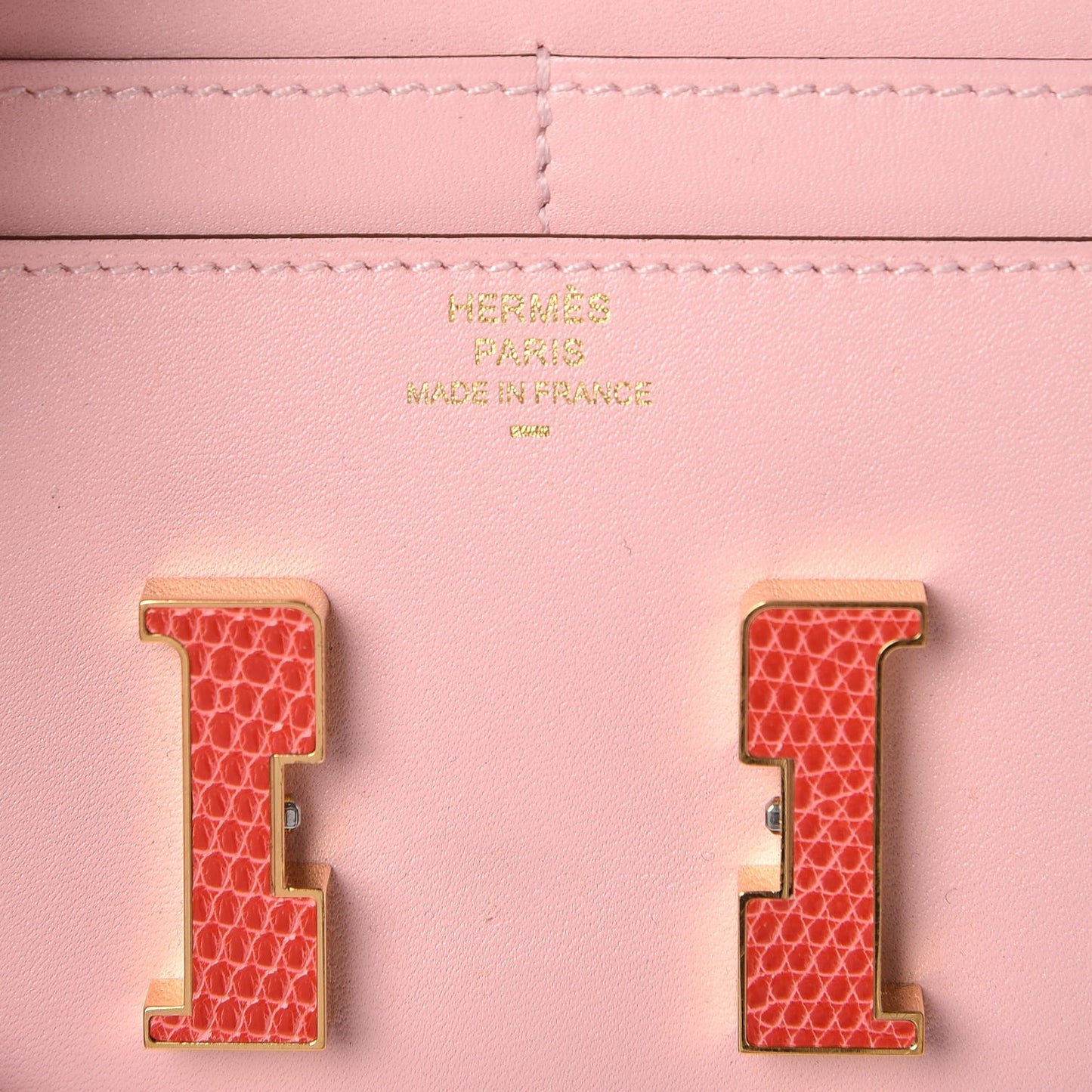 Tadelakt Lizard Constance Short Wallet Rose Sakura Bougainvillea