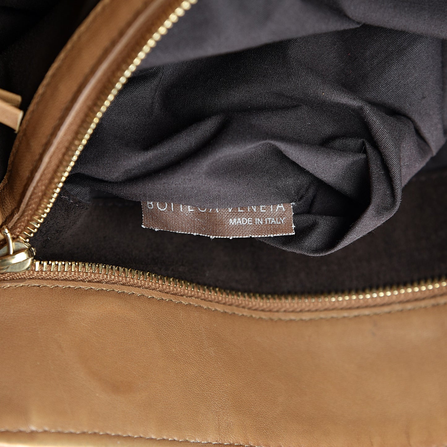 Nappa Intrecciato Shoulder Bag Camel