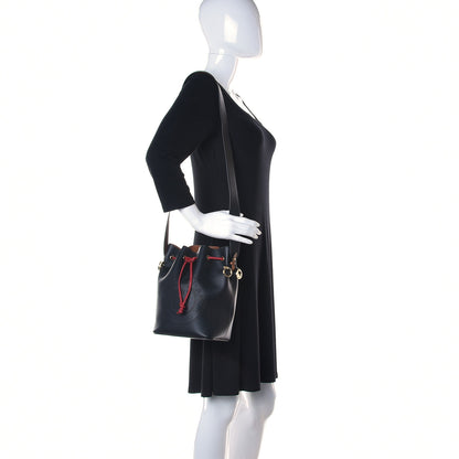 Fendi Vitello Grace F is Fendi Stamp Patch Perforated Small Mon Tresor Bucket Bag Black 2 of 9