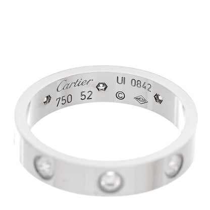 Cartier 18K White Gold 8 Diamond 4mm Wedding Band LOVE Ring 52 6 4 of 5