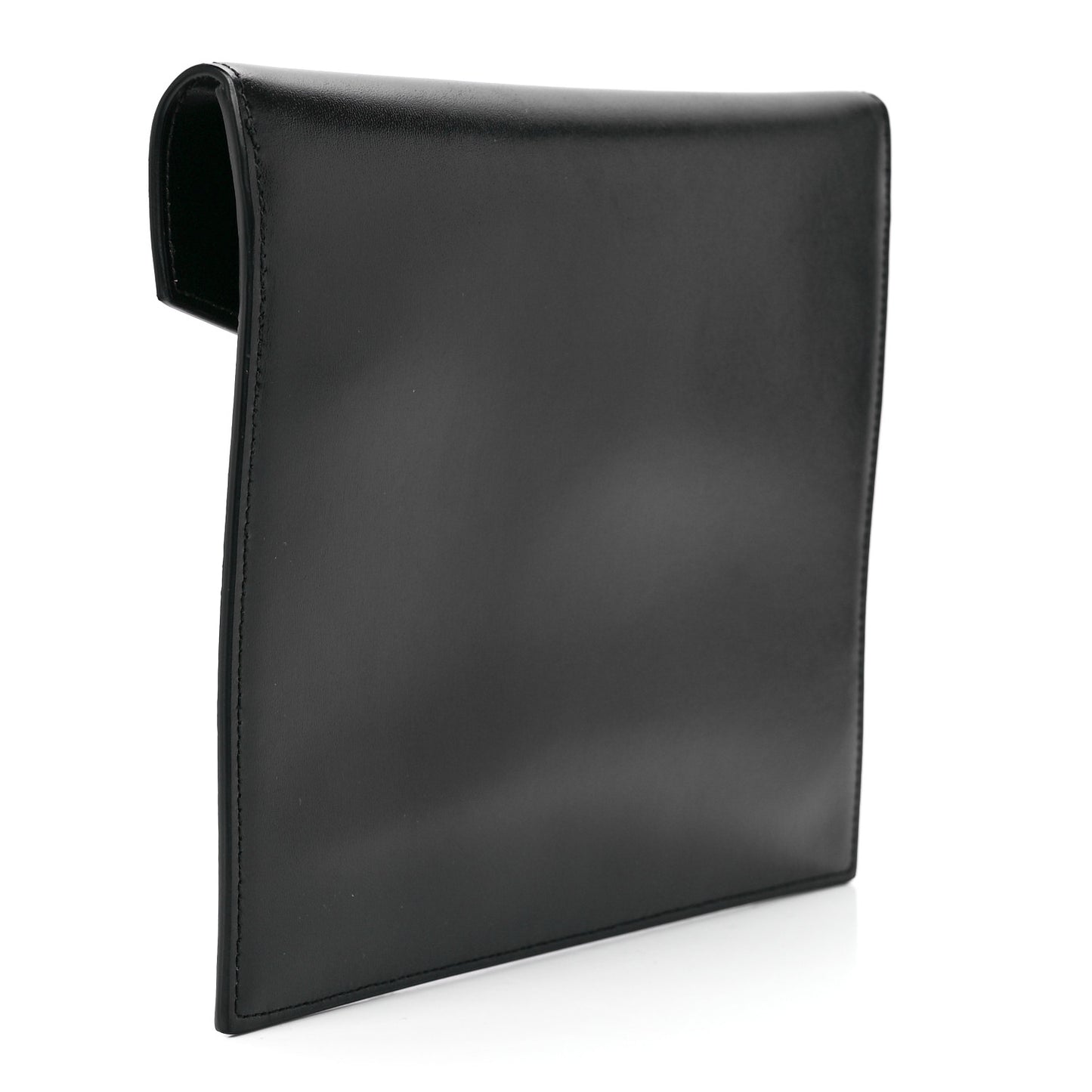 Smooth Shiny Calfskin Monogram Uptown Baby Pouch Black