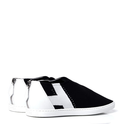 Hermes Mesh Calfskin Oxygene Sneakers 38 Black White 3 of 5