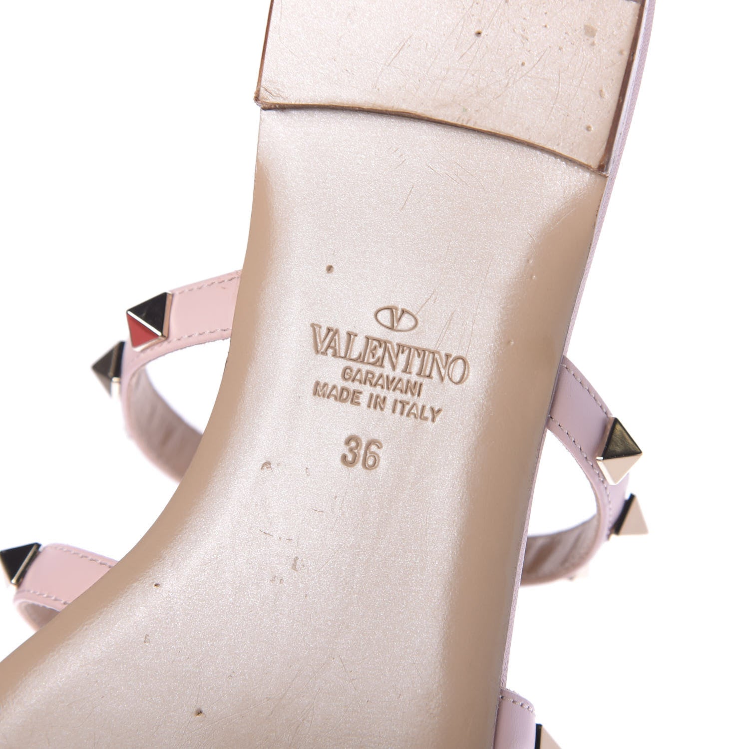 Valentino Garavani Nappa Rockstud Caged Flat Slide Sandals 36 Rose Quartz 6 of 8