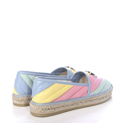 Gucci Nappa Matelasse Diagonal GG Marmont Espadrilles 38 Multicolor Pastel 4 of 11