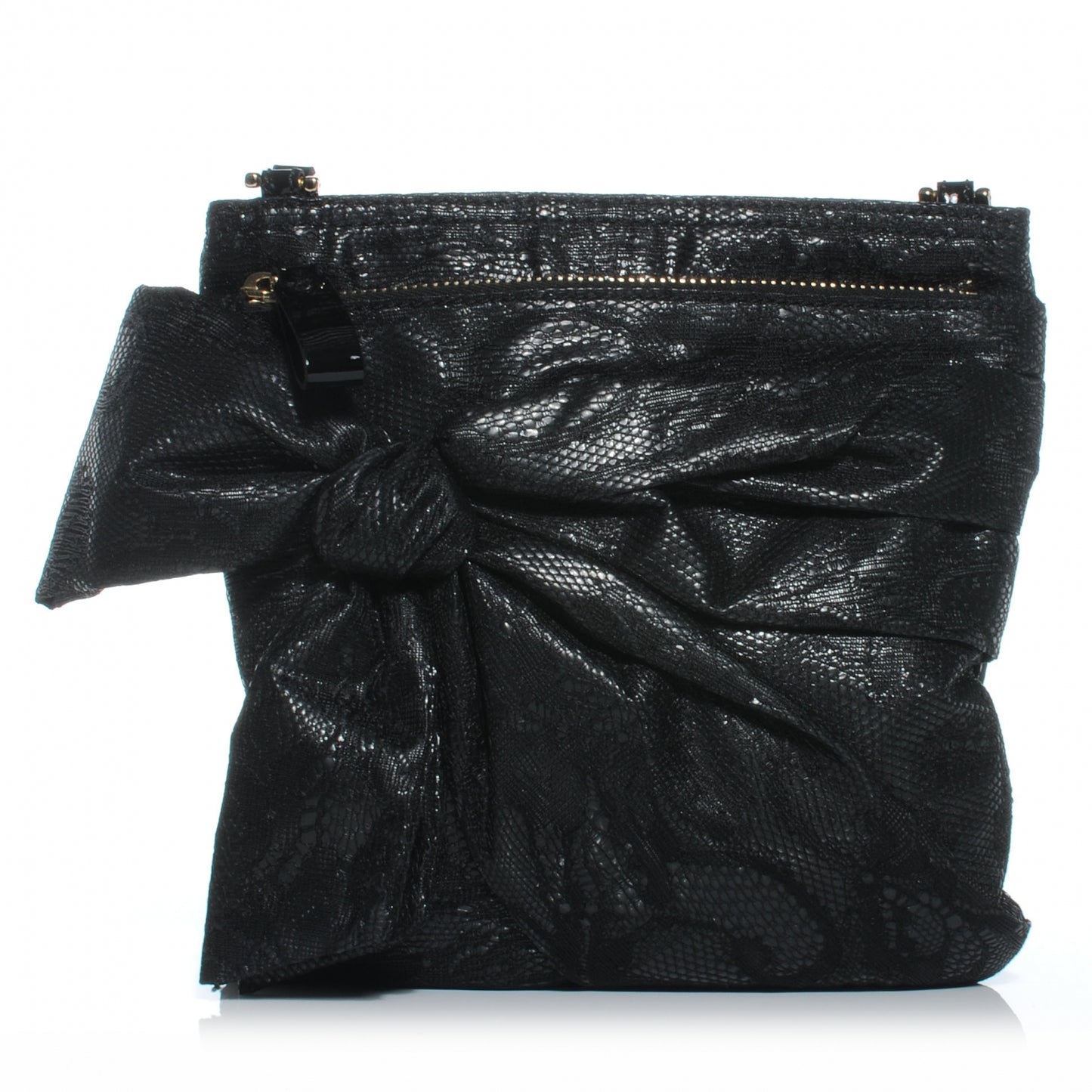 Lace Bow Crossbody Bag Black