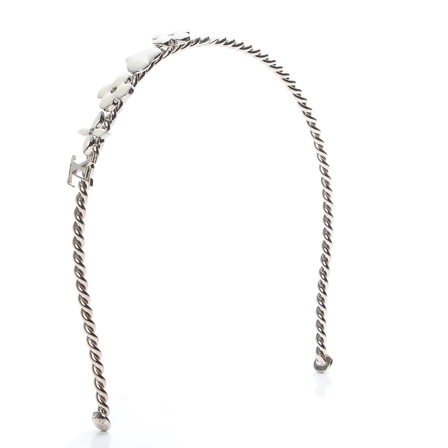 Brass Enamel Monogram Sweet Headband Silver
