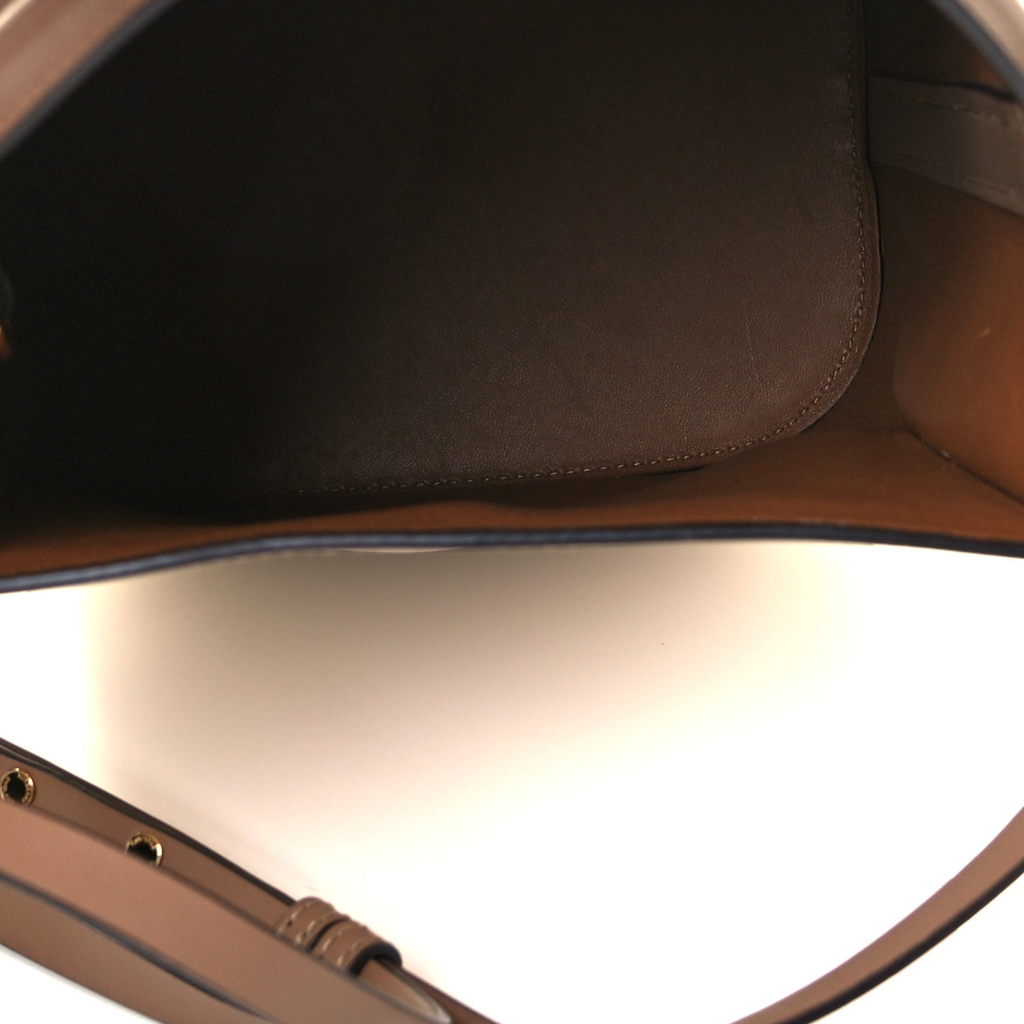 Calfskin Small Peggy Bucket Bag Cream