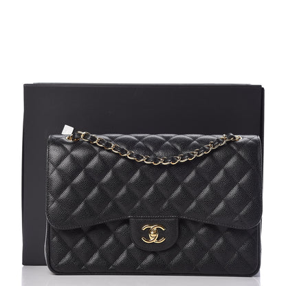 Chanel Caviar Quilted Jumbo Double Flap Black 12 of 12
