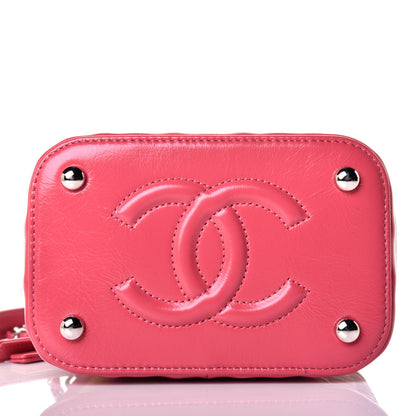 Chanel Calfskin Raffia Small Take Away Vanity Case Bag Pink Beige 10 of 11