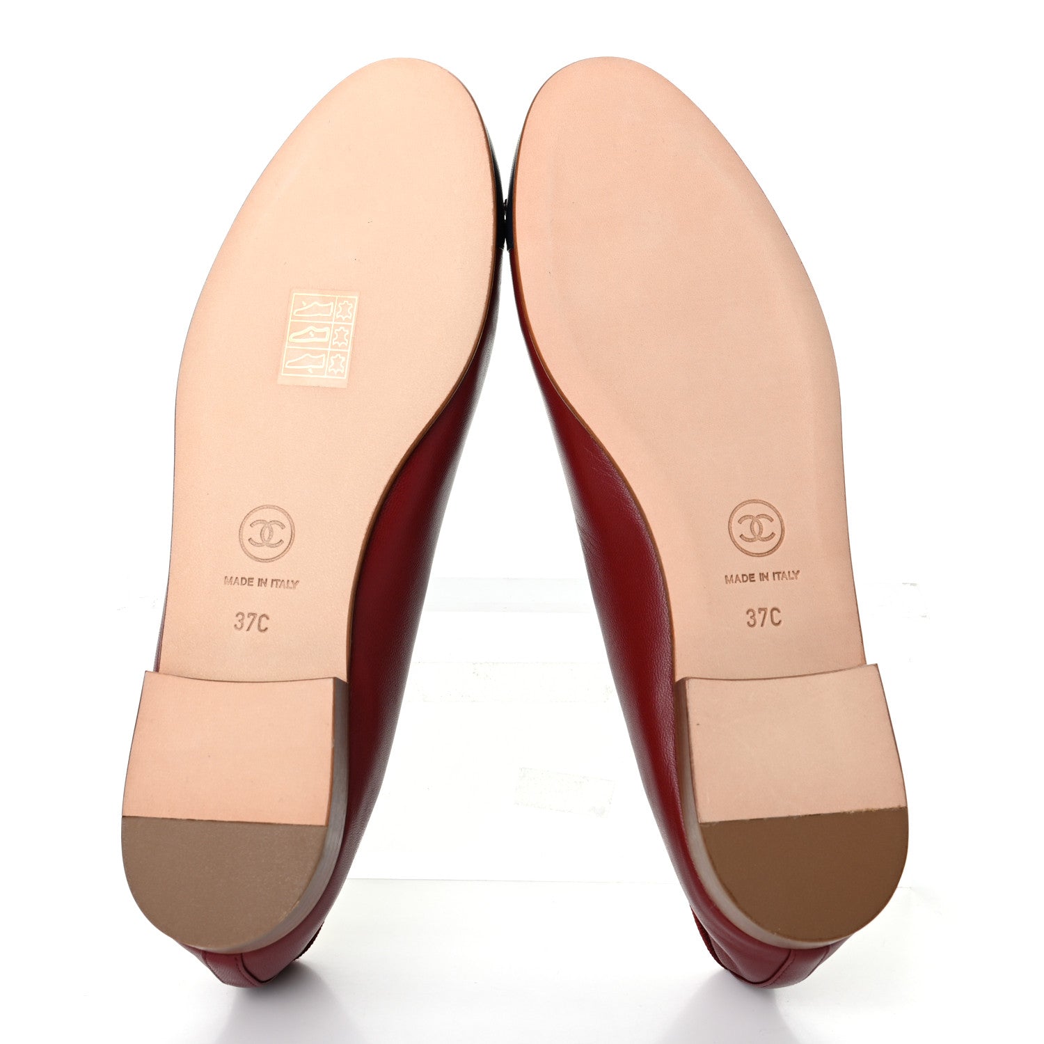 Chanel Lambskin CC Cap Toe Ballerina Flats 37 Red Navy 5 of 8