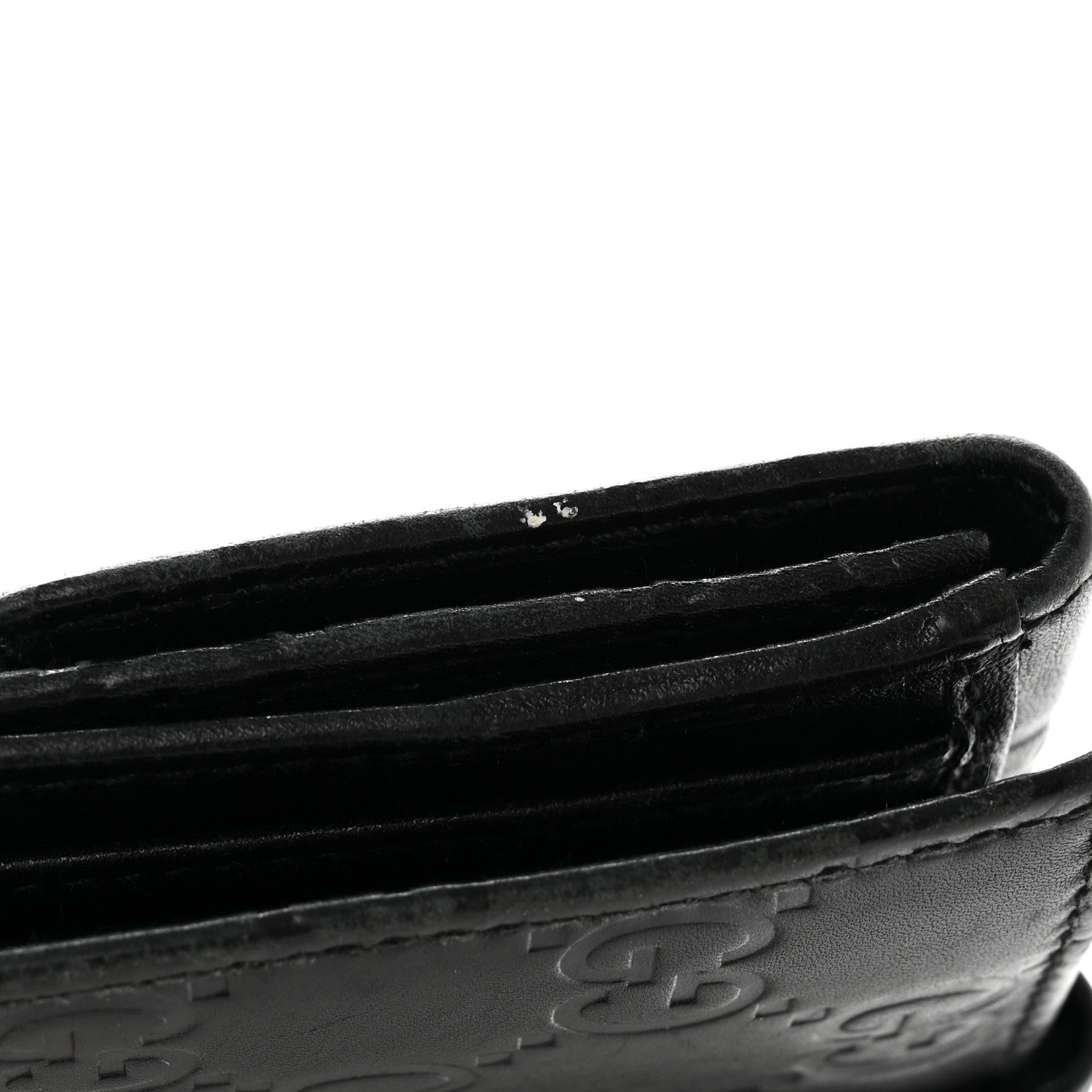 Gucci Guccissima Metal Bar French Flap Wallet Black 13 of 18