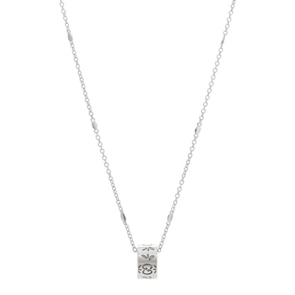 Gucci 18K White Gold Enamel Icon Twirl Pendant Necklace 1 of 6