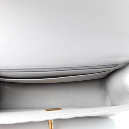 Chanel Lambskin Quilted Mini Top Handle Rectangular Flap Grey 5 of 12