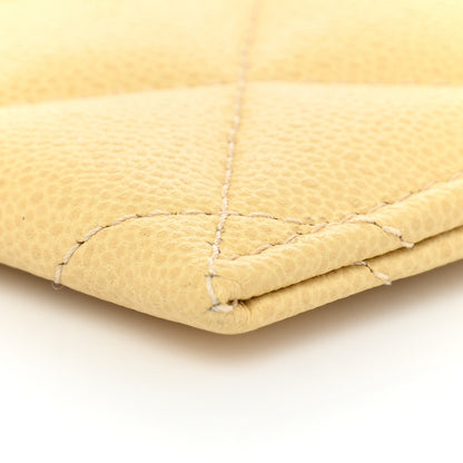 Chanel Caviar Quilted Studded CC Card Holder Yellow 9 of 10