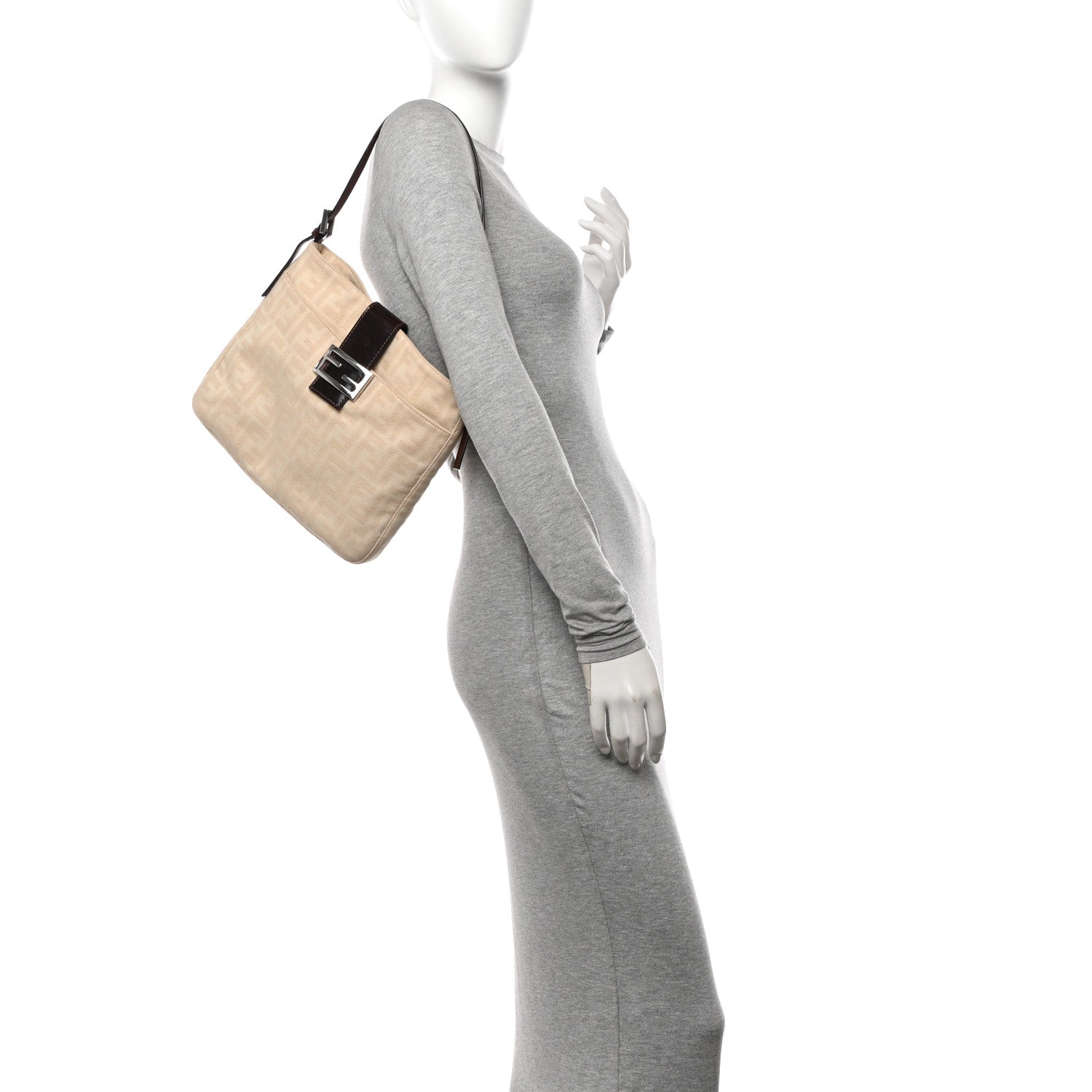 Fendi Zucca Shoulder Bag Beige 2 of 11
