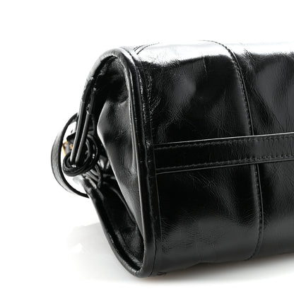 Prada Glossy Calfskin Triangle Medium Bonnie Shoulder Bag Black 8 of 9