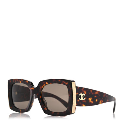 Chanel Acetate Rectangle Sunglasses 5435-A Tortoise 1 of 7