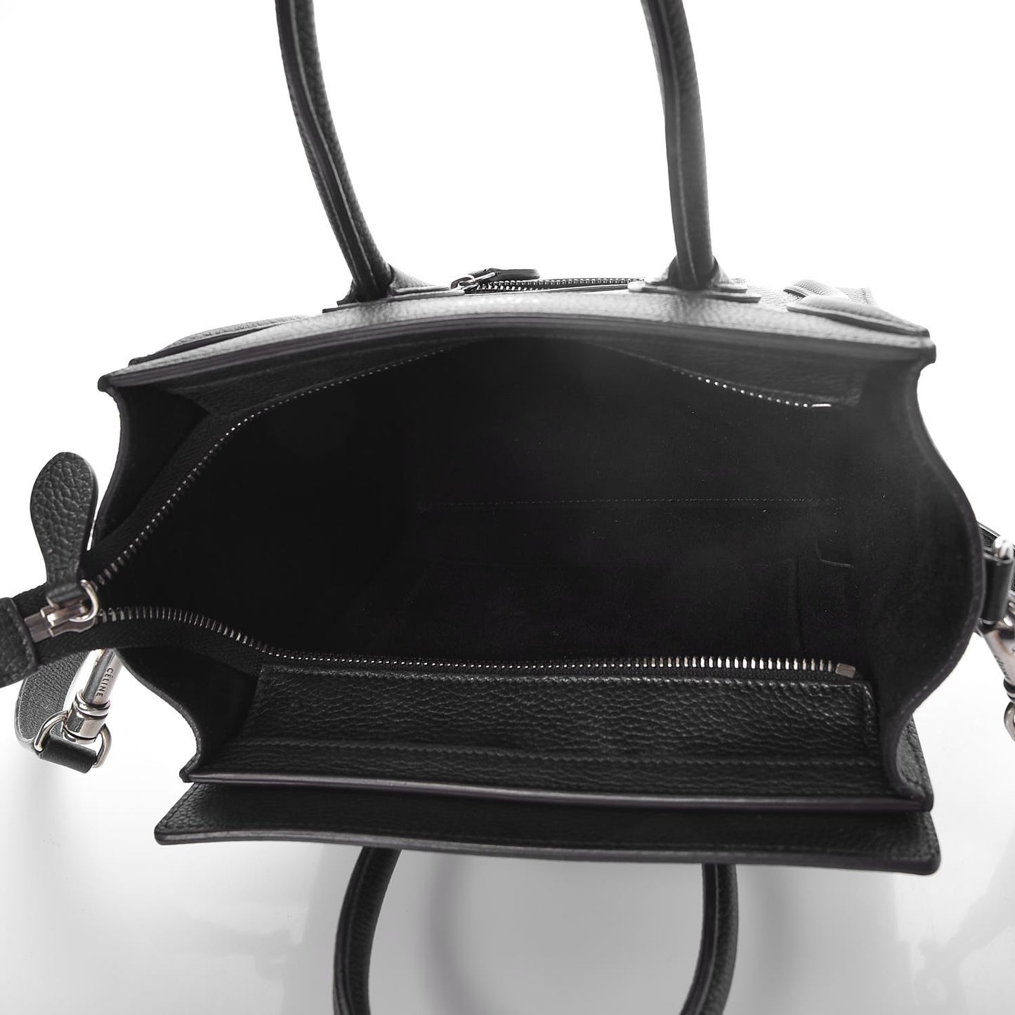 Drummed Calfskin Nano Luggage Black