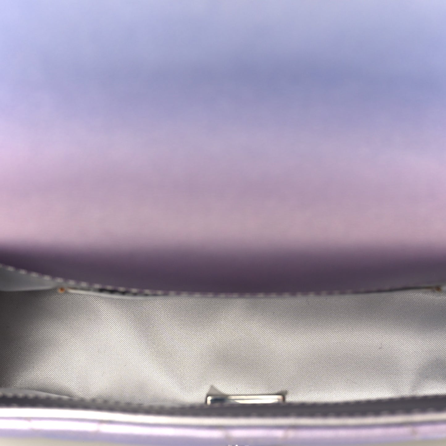 Gradient Metallic Calfskin Quilted Clutch Silver Blue Yellow Purple
