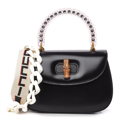 Gucci Calfskin Plexiglass Medium Classic 2 Top Handle Bag Black 1 of 10