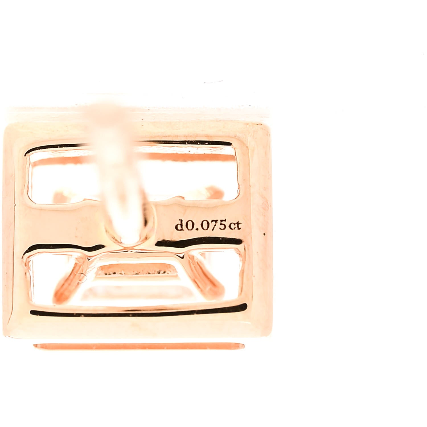Tiffany 18K Rose Gold Diamond Jewel Box Stud Earrings 4 of 6
