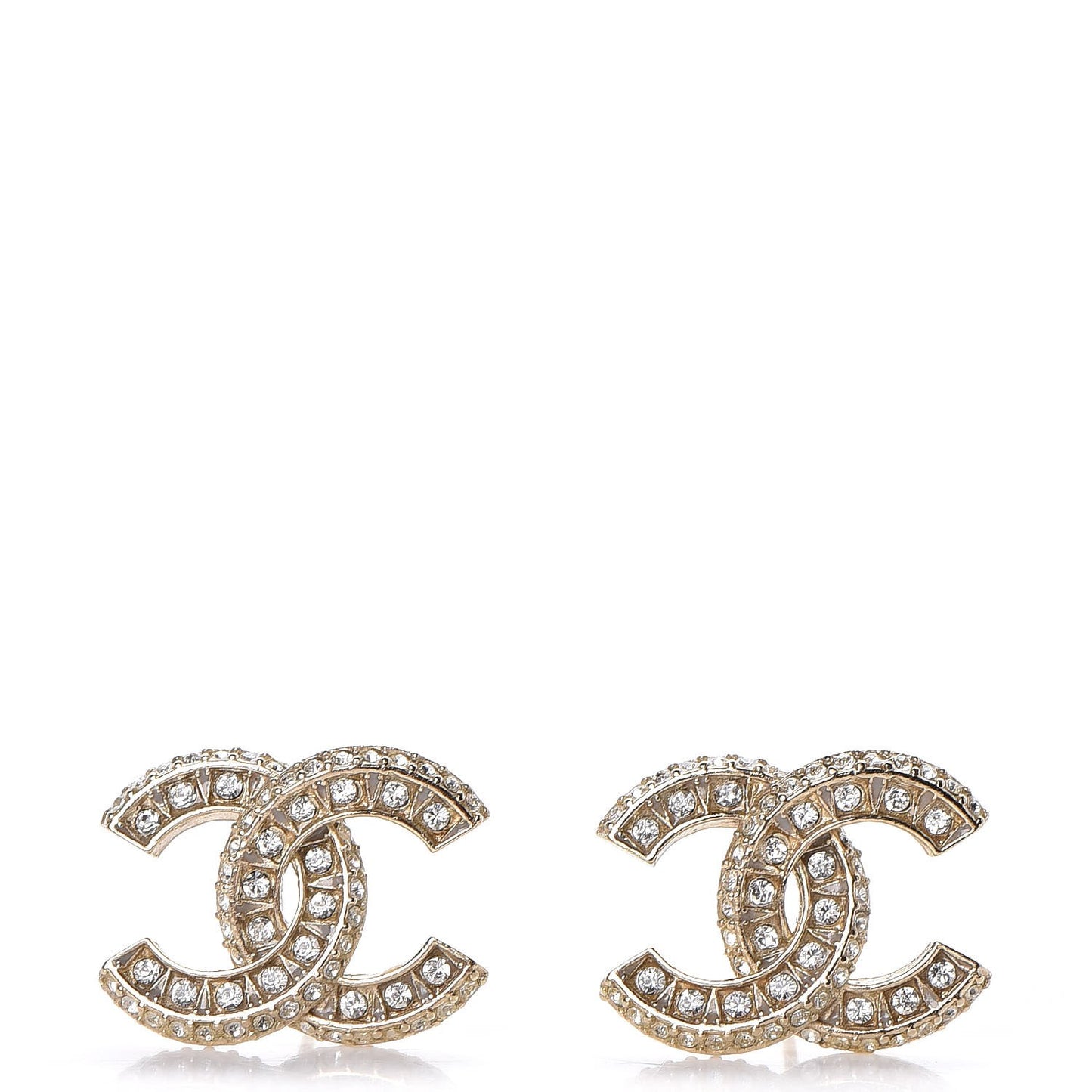 Crystal Timeless CC Earrings Light Gold
