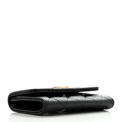 Chanel Caviar Metal Perforated Quilted CC Flap Card Holder Black 4 of 9