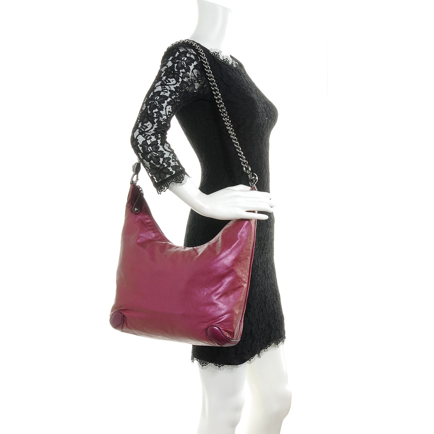 Metallic Leather Medium Galaxy Hobo Purple