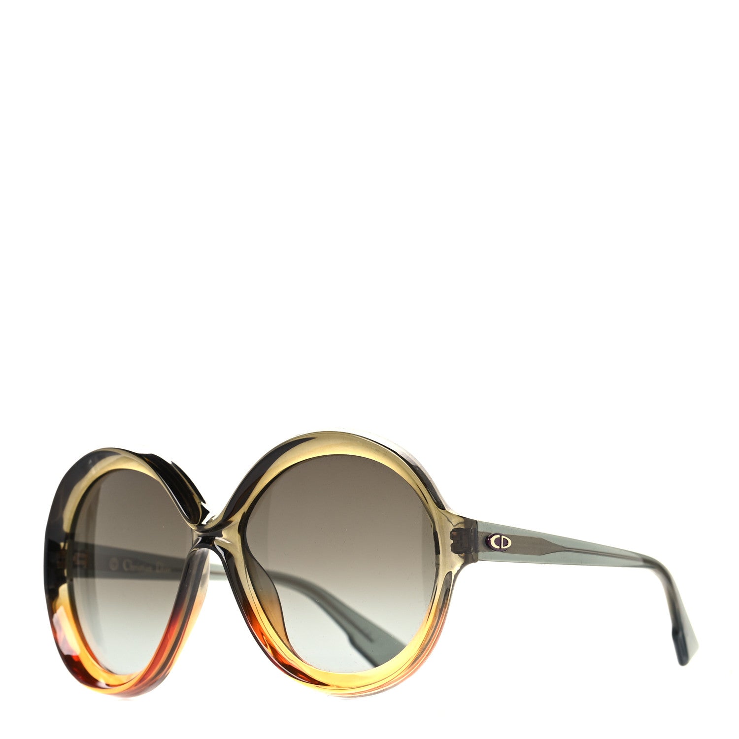 Christian Dior Diorbianca Round Sunglasses Brown 1 of 9