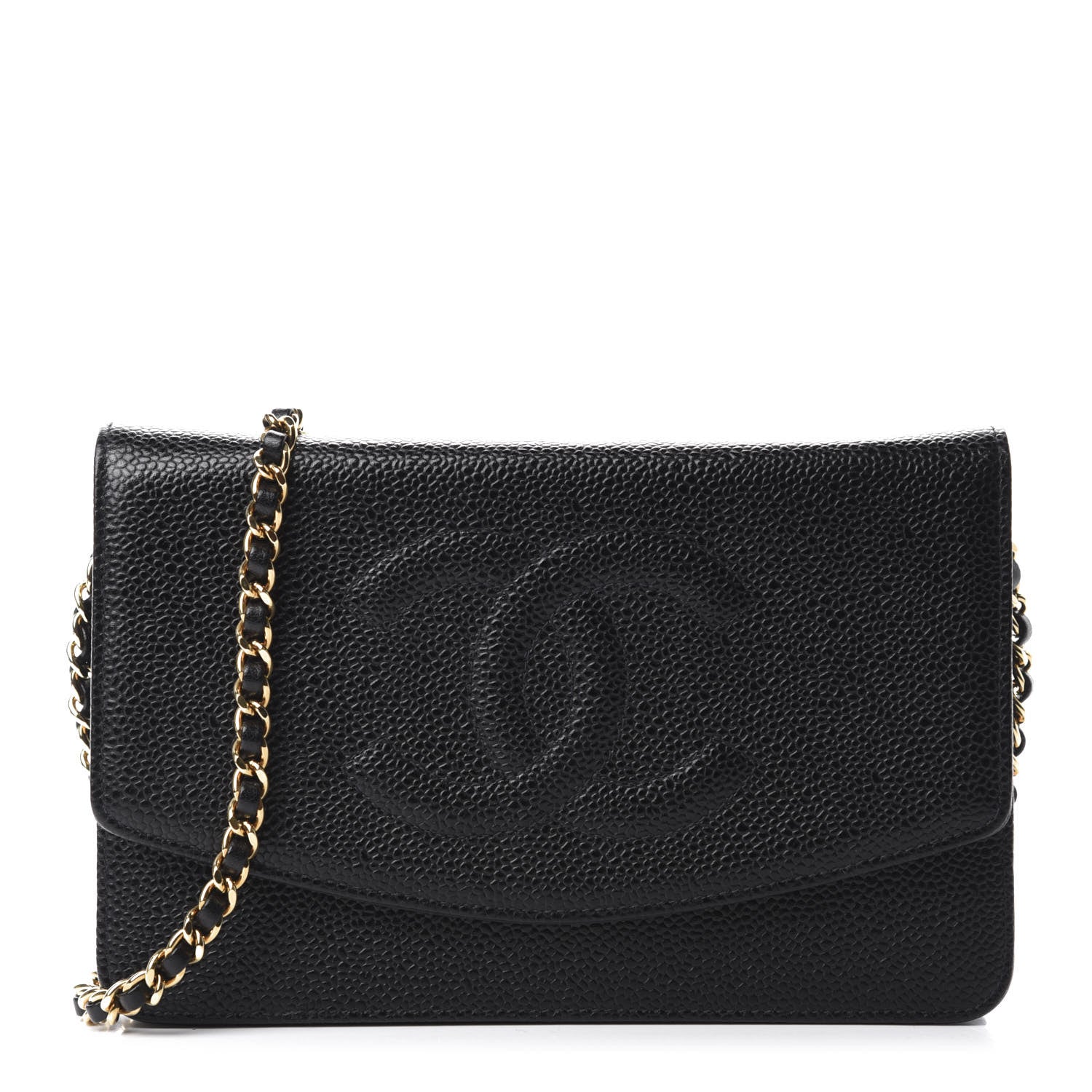 Chanel Caviar Timeless CC Wallet On Chain WOC Black 1 of 11