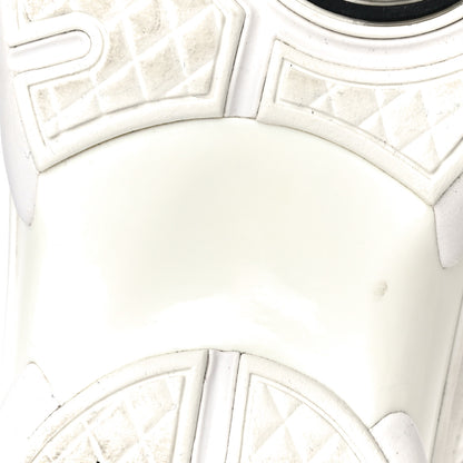Chanel Suede Calfskin Fabric CC Sneakers 39.5 White 30 of 32
