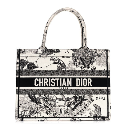 Christian Dior Canvas Zodiac Toile De Jouy Embroidered Medium Book Tote Latte 1 of 10