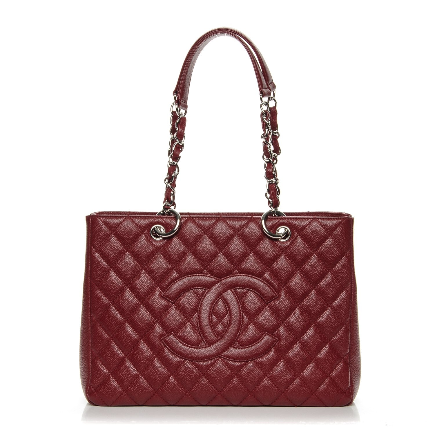 Chanel Caviar Quilted Grand Shopping Tote GST Red 1 of 7
