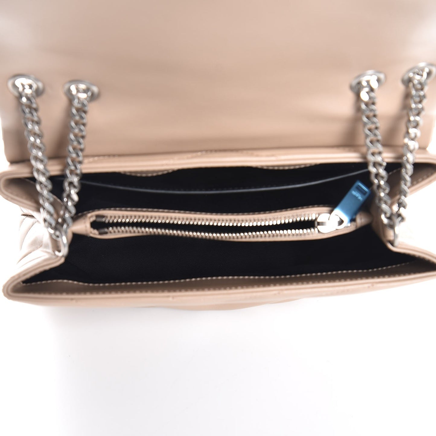 Calfskin Y Quilted Monogram Small Loulou Chain Satchel Dark Beige