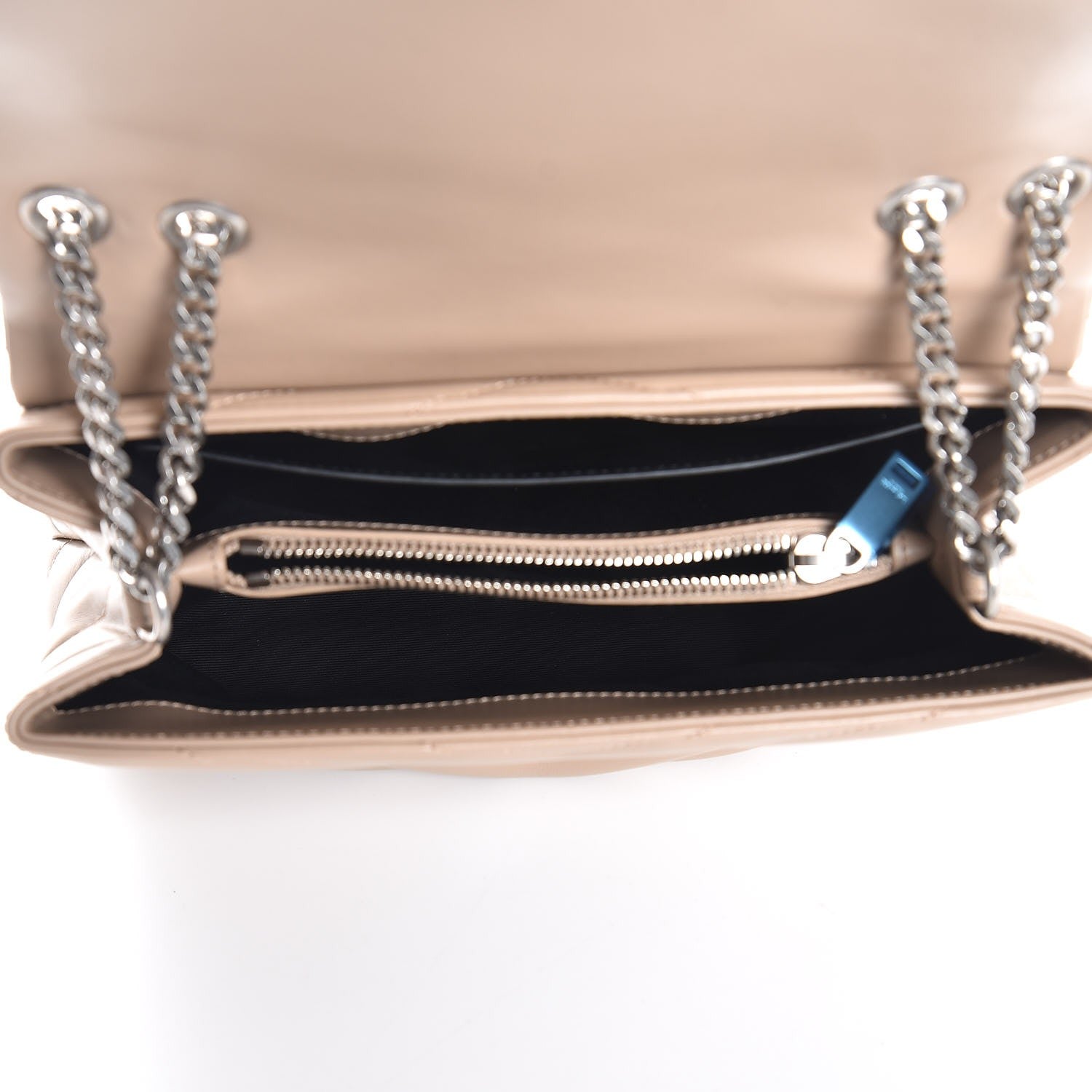 Saint Laurent Calfskin Y Quilted Monogram Small Loulou Chain Satchel Dark Beige 6 of 9