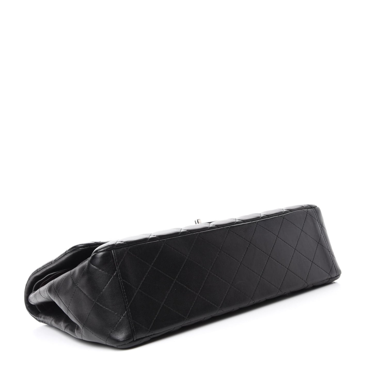 Lambskin Quilted Maxi Double Flap Black