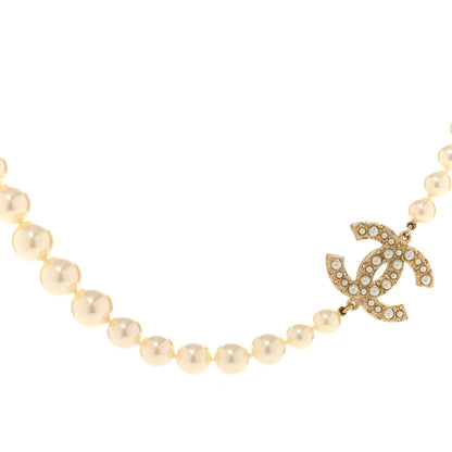 Chanel Pearl CC 100th Anniversary Necklace Light Gold 1 of 7