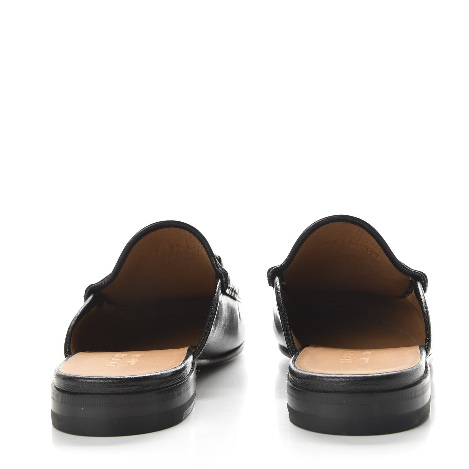 Gucci Goatskin Mens Horsebit Slippers 9.5 Black 6 of 10