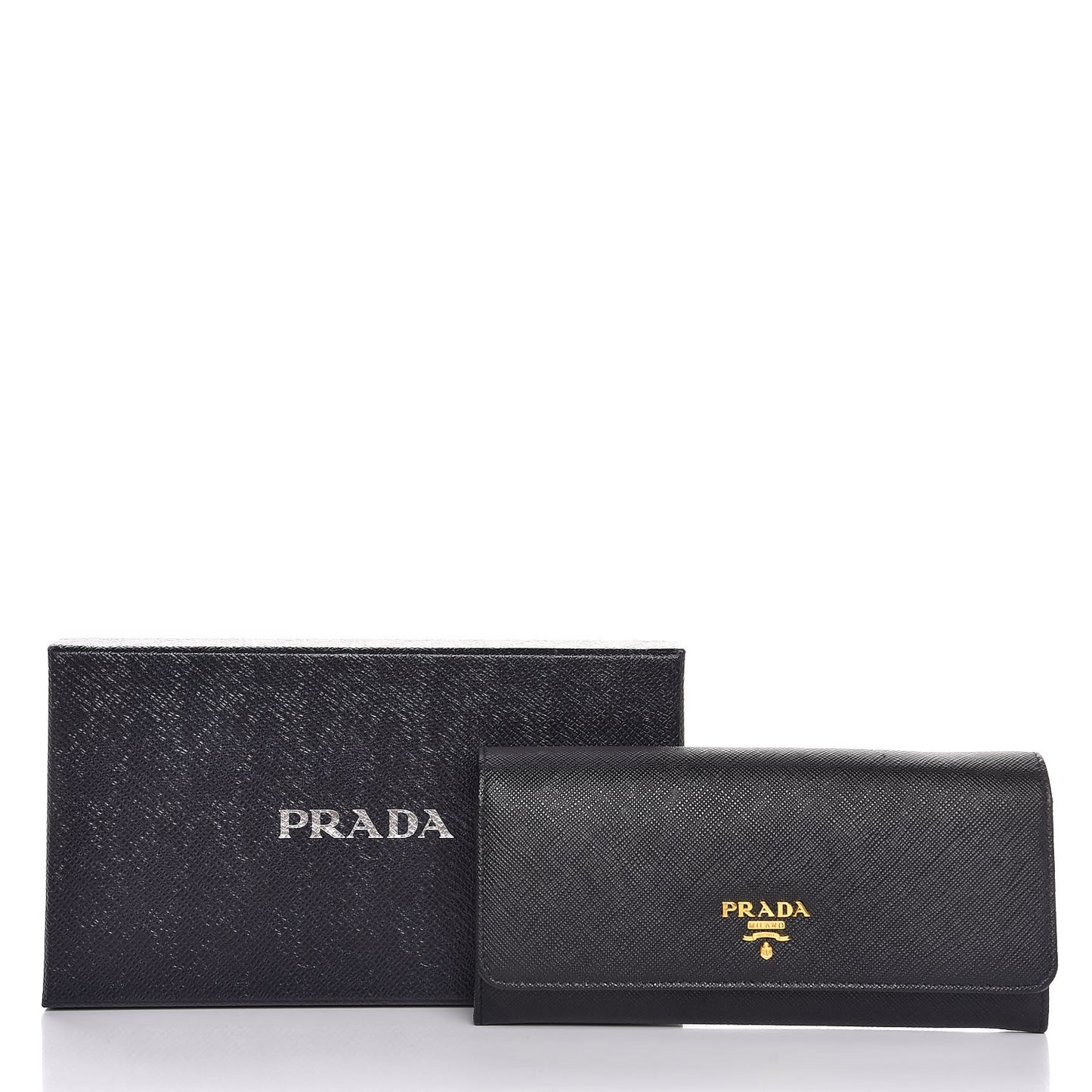 Saffiano Continental Flap Wallet Black Ibisco