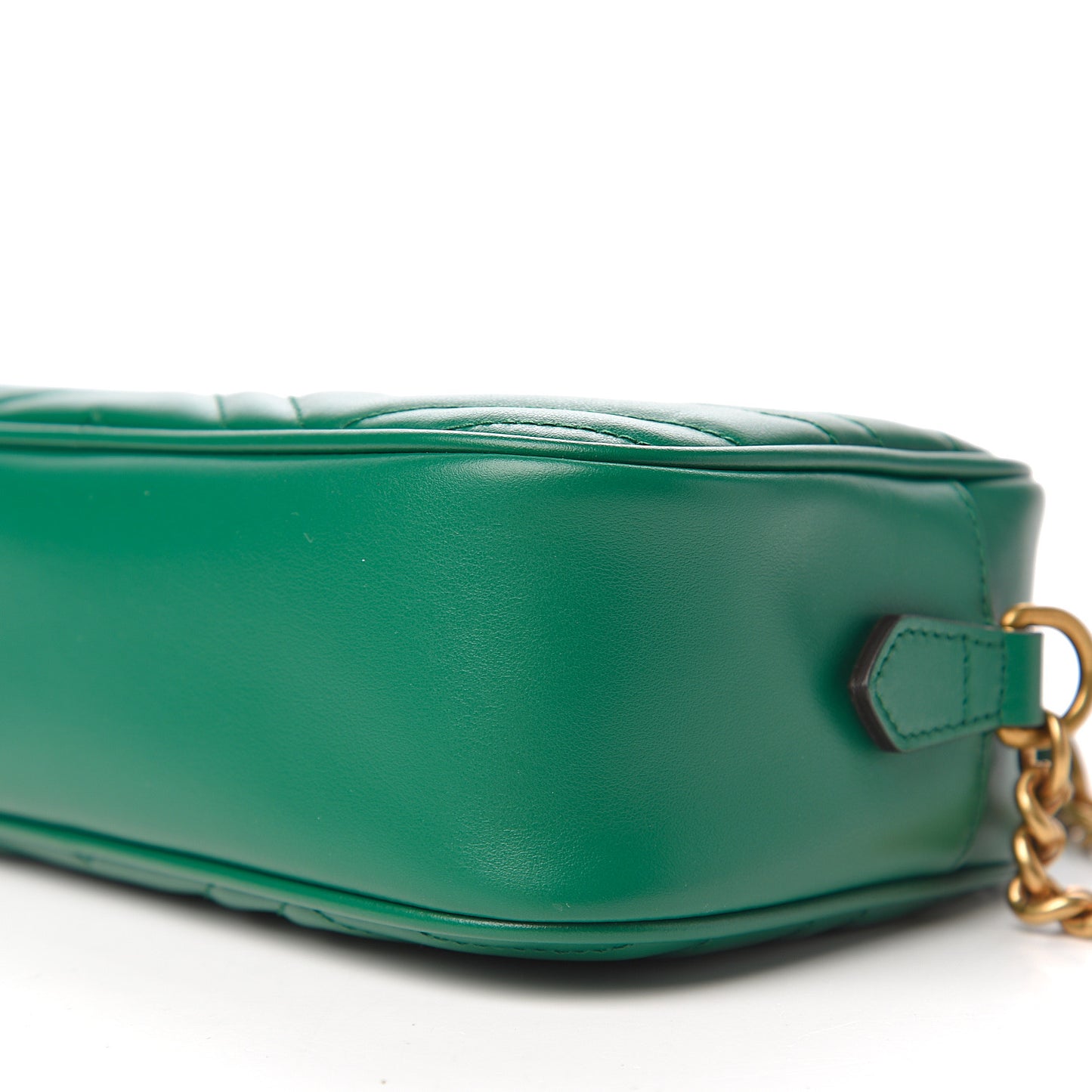 Calfskin Matelasse Small GG Marmont Chain Shoulder Bag Emerald Green