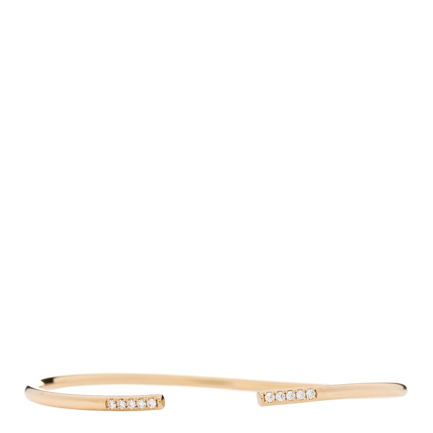 Tiffany 18K Yellow Gold Diamond Metro Wire Bracelet 1 of 3