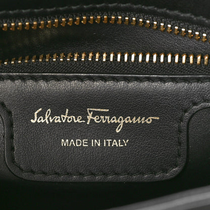 Salvatore Ferragamo Calfskin Quilted Gancini Flap Bag Black 6 of 9