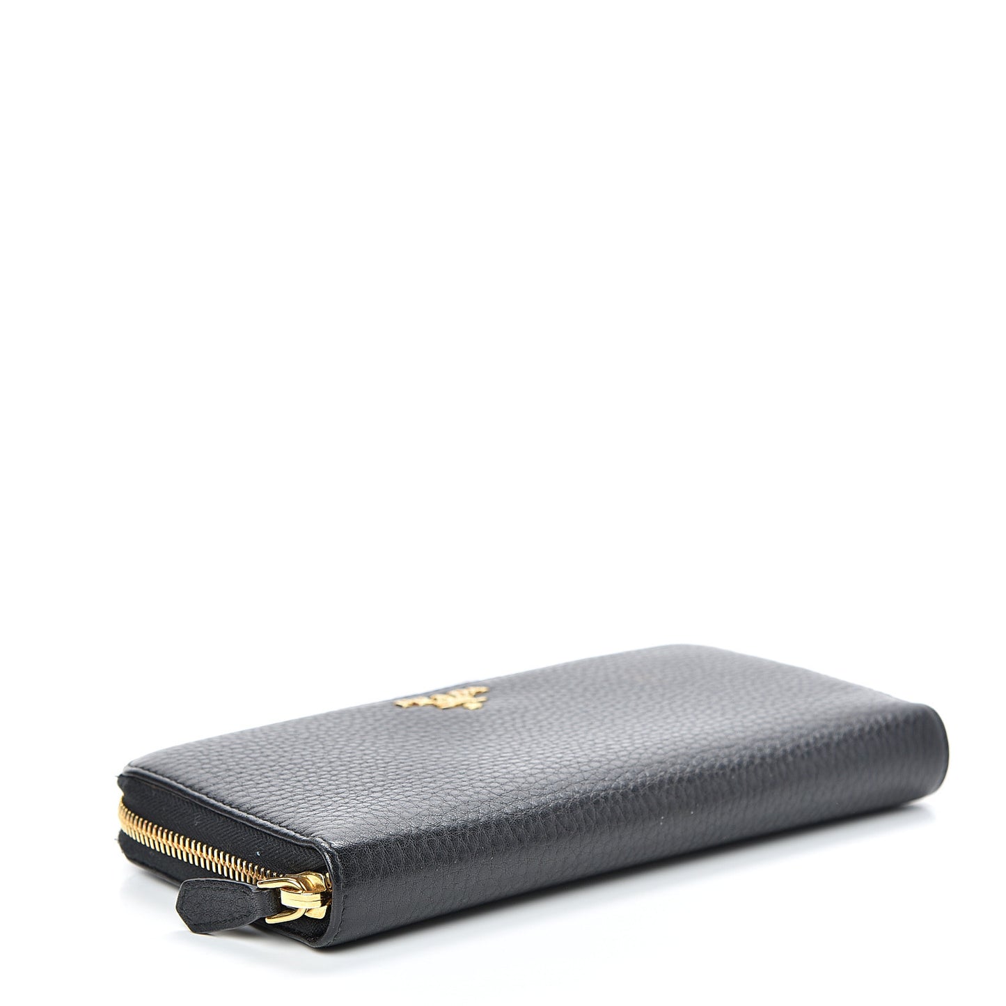 Vitello Daino Zip Around Wallet Black