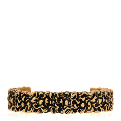 Gucci Metal Lion Mane Cuff Bracelet S Aged Gold 1 of 5